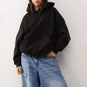 Sweat à capuche pull en coton pur pour femmes Logo personnalisé sweat-shirt tricoté surdimensionné lourd pour automne hiver Streetwear Sweet Front - Product Image 6