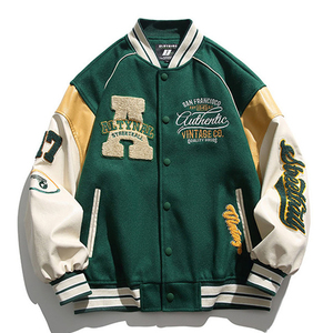 Veste de baseball vierge à capuche pour hommes personnalisée de haute qualité/Vente en gros de veste universitaire Lettermen avec écusson personnalisé - Product Image 4