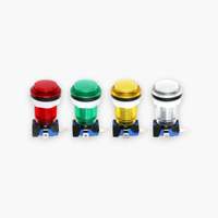 Juego de 4 Botones Redondos para Arcade con Luz LED, Microinterruptor 1NO, Plástico, Clasificación IP54, 12V