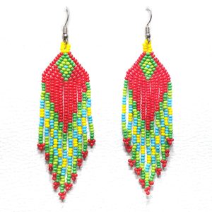 Collar de Cristal Hecho a Mano Contemporáneo con Cuentas de Cristal de la India, Collar de Moda con Flecos Abstractos de Hilo de la India por MULTI CRAFT - Product Image 1