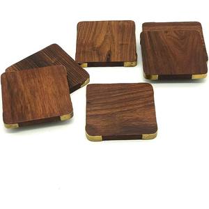 Handmade Designer <b>Square</b> Wooden Coasters Brass Inlay Drink Top Selling Custom Shape and Size Sharp Cutting - Product Image 4