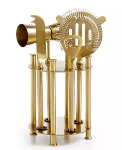 Most Popular Custom Logo Vintage Style Stainless Steel & Marble Bar Tools <b>Wine</b> <b>Stopper</b> Strainer Jigger Set - Product Image 1