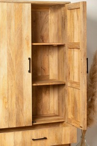 Moderno Mango Madera Slat flauta Armario aparador gran capacidad diseño premium y calidad para uso doméstico - Product Image 2