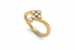 Anillo The Flourish Accent de Oro de 14K y Diamantes |   Diamante de Corte Brillante de 0.18 Quilates - Product Image 4