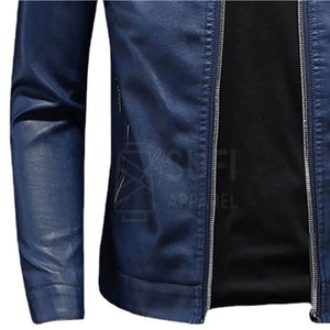 Wholesale Custom Logo Winter Men Leather Jacket Front Logo Position Windproof Eco-Friendly Outdoor Use Casual Zipper Closure - Product Image 6