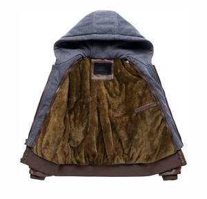 Chaqueta Bomber de PU Delgada y Cálida para Invierno con Forro de Tela de Lona, Corte Regular, Logotipo Frontal, Recubierta, de Secado Rápido para Hombre - Product Image 3