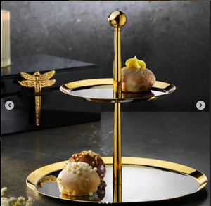 Plateaux en métal argenté Supports à étages et bols pour la décoration intérieure Diwali Utilisation de table Design moderne Bols à salade et fruits et noix - Product Image 1