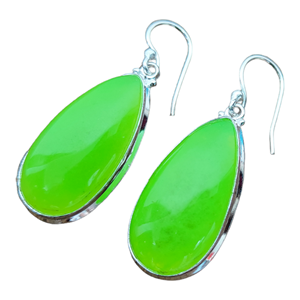 925ต่างหูห้อยหยกสีเขียวเงินสเตอร์ลิงเครื่องประดับแฟชั่นทรงลูกแพร์สำหรับเป็นของขวัญ - Product Image 5