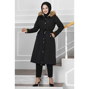 Ayla Tunnel Manteau Hijab Avec Ceinture Noir - Product Image 4