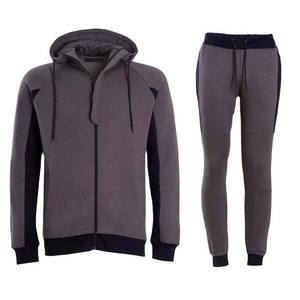 Sweat à capuche zippé en molleton de coton pour hommes et joggers Sportswear rayé 2 pièces survêtement ample grande taille survêtement d'hiver - Product Image 1