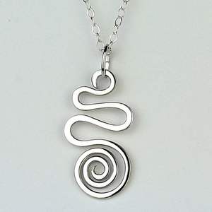 Nuevo collar de acero inoxidable creativo Irregular hecho a mano espiral colgante collar para regalo colgante estilo de barra larga de moda - Product Image 4