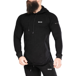 Scoop Bottoms Men Zipper <b>Hoodies</b> Side Split <b>Hoodies</b> with Hidden Sleeve Pockets - Product Image 6