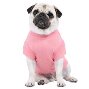Salmon Pink Dog T Shirt Soft Cotton Solid Color Pet Tee Cute Comfortable Lightweight Dog <b>Clothing</b> - Product Image 1