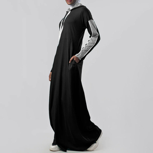 Abaya Musulmana Modest Personalizada para Mujer, Algodón, Poliéster, Chifón, Estilo Simple en Línea A, Vestido Formal de Noche, Talla Grande, Venta al por Mayor - Product Image 6