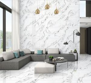 Carreaux de porcelaine polis antidérapants aspect marbre blanc brillant 600x1200mm pour salles de bain, salons, hôtels, maisons - Product Image 1