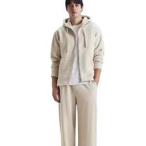 Custom Oversized Heavyweight Zip Up Hoodies Thick Cotton <b>Fleece</b> For <b>Men</b> OEM Blank Full Zip Tracksuit <b>Top</b> Streetwear Supplier - Product Image 1