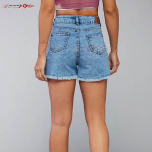 Pantalones vaqueros transpirables de lona para mujer, pantalones cortos de cintura alta, ajuste Regular, actividades informales al aire libre con estilo - Product Image 5