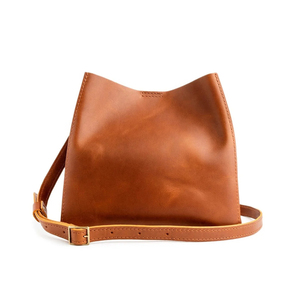 Sac fourre-tout en cuir véritable pour femme, sac à bandoulière minimaliste, ouverture supérieure, couleur unie, usage quotidien, toutes saisons - Product Image 1