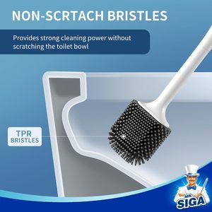MR.SIGA Toilet Brush and <b>Holder</b> Wall Mounted, White, 1 Pack - Product Image 5