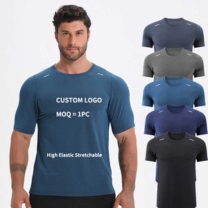 Camisetas de cuello redondo para hombre con etiqueta privada personalizada, camisetas deportivas de algodón 100% con cuello redondo para culturismo y Fitness para hombre - Product Image 1