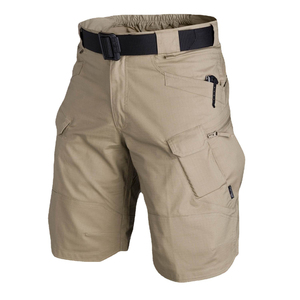 Meilleure qualité 100% coton cordon taille élastique poches latérales doux Fitness entraînement hommes décontracté respirant Cargo Shorts - Product Image 4