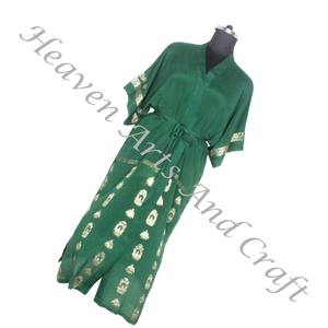 KL009 2024 colección de verano seda largo Vintage Sari Kimono largo Casual desgaste de longitud completa Vintage Sari Kimono largo bohemio verano - Product Image 3