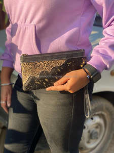 Cartera de mano de piel sintética para mujer, Monedero de piel metálica negra, elegante, de Color negro, billetera única - Product Image 3