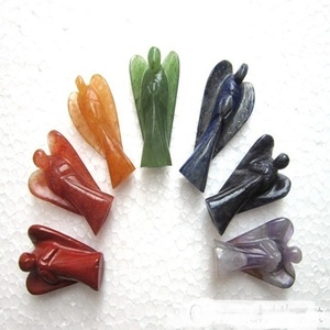 Ange obsidienne en acajou fait à la main sculpté ange en pierre de Jade pour Noël métaphysique en gros artisanat en pierre semi-précieuse pour - Product Image 6