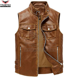 Chaleco de Motocicleta de Cuero Impermeable y Transpirable con Cuello Mao, de Alta Calidad y Bajo Precio, con Logotipo Personalizado, Ligero, para Hombre - Product Image 2