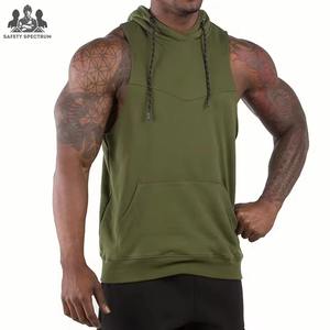 Men's 100% Cotton Sleeveless <b>Hoodies</b> <b>for</b> Workout <b>Gym</b> Fitness-Breathable Eco-Friendly Winter Outdoor Wear - Product Image 2