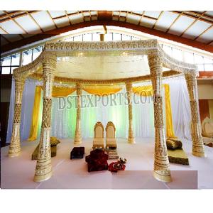 Mariage indien du sud Fibre Cristal Mandap Mariage d'intérieur Cristal blanc Mandap Sydney Conte de fées Thème Mariage Mandap Décoration - Product Image 1