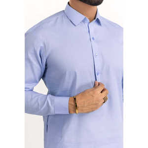 ผ้าฝ้ายสีน้ำเงินแบบไม่เย็บตะเข็บของเอเวดาสำหรับชุดเสื้อผ้าบุรุษ - Product Image 5