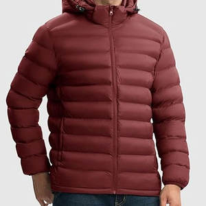 Chaqueta Acolchada Impermeable con Capucha Desmontable para Hombre, Chaqueta de Invierno Ligera y Aislada, 4 Bolsillos, Puños Elásticos Ajustables - Product Image 4