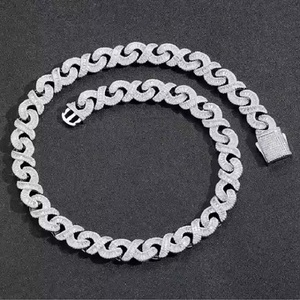 Bijoux fins chaîne à maillons cubains collier argent or blanc VVS Moissanite diamant chaîne cubaine pour hommes prix de gros - Product Image 3
