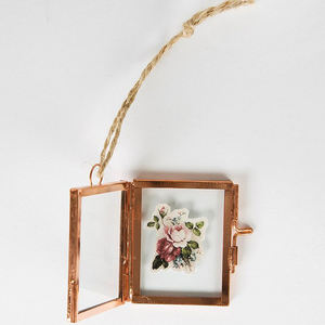 Design luxueux bordure en métal verre transparent Mini cadre Photo suspendu porte-photo bureau à domicile décorer décor fini personnalisé - Product Image 1