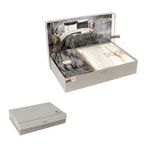 Ensemble de couvre-lit Guzide ELIZ 4 pièces classique en chenille 100% tissée, rayé, teint en fil, lavable, anti-acariens, taille King - Product Image 6