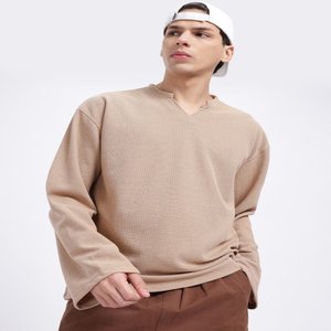 Camiseta extragrande para hombre con textura callejera, mangas completas y ajuste relajado, 52% algodón, 48% poliéster, de talla grande, fabricada en India - Product Image 2