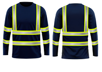 Camisa de Seguridad de Alta Visibilidad, Transpirable, Ecológica, de Secado Rápido, 100% Algodón, con Cintas Reflectantes, Verde, Manga Larga, para Hombre