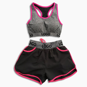 2025 conjuntos de Yoga sólidos de entrenamiento de verano para mujer, pantalones cortos transpirables, sujetador personalizable, ropa al por mayor, cintura alta ecológica - Product Image 5