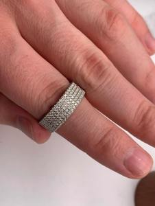 Anillo de moissanita de estilo religioso para mujer de calidad asegurada con certificado IGI, precio al por mayor de Plata de Ley 925 - Product Image 3