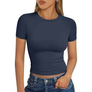 Women's Trendy Y2K for Crop <b>Tops</b> Kits Crew Neck Sleeveless Yoga for Quick Dry Plus Size Solid Pattern Summer Workouts - Product Image 1