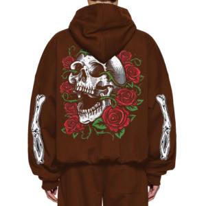 Sweats à capuche surdimensionnés en mélange de polyester et de coton pour hommes, sweat-shirt à fermeture éclair complète, polaire lourde, impression numérique, hiver - Product Image 4