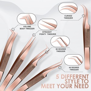 Ensemble de pinces à épiler en acier inoxydable de qualité supérieure Nouveau design Instrument de beauté sain Sourcils Couleur différente - Product Image 3