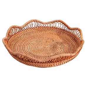 Plateau de service en rotin en osier de bambou naturel de haute qualité pour ustensiles de cuisine accessoires de maison et artisanat de décoration - Product Image 3