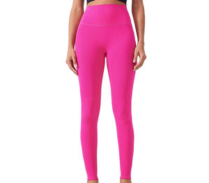 Vêtements de sport pour femmes Logo personnalisé à la mode Leggings de yoga rouges rayures blanches poches Legging survêtement pantalon solide pour femmes - Product Image 3