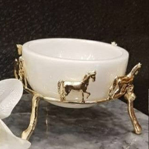 Novelty Gift Rounded Shaped <b>White</b> Color Japanese <b>Serving</b> <b>Bowl</b> Iron Metal Resort Parties and Home Decor - Product Image 3