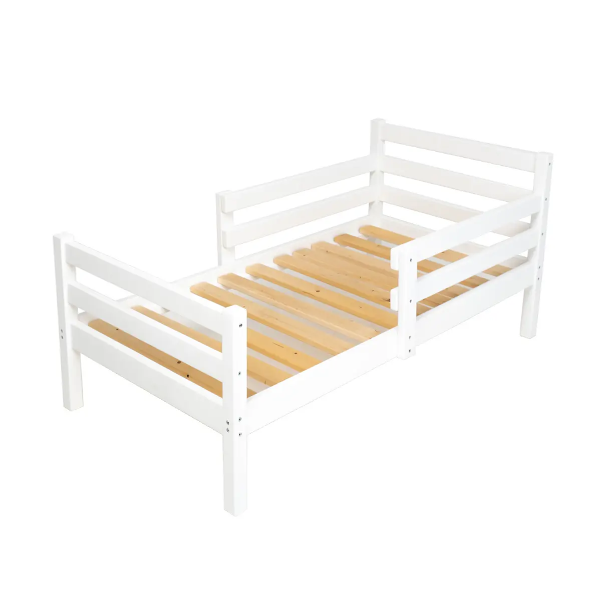 Cama de madera de abedul de alta calidad para niños pintura acrílica blanca Precio de fabricante