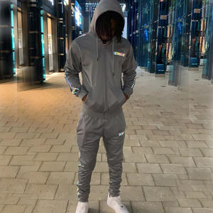 Chándal Deportivo Reflectante Personalizado al por Mayor de Alta Calidad para Hombre, Chaqueta de Poliéster Cortavientos y Pantalones Deportivos para Hombre - Product Image 1