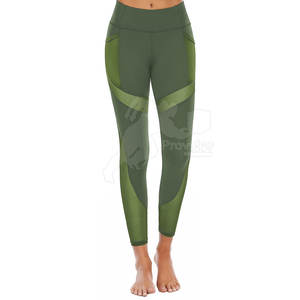 กางเกงเลกกิ้งสำหรับผู้หญิงสำหรับใส่ใน100% เอวสูงผ้าไนลอนยืดได้สี่ทิศทางสีพื้นสไตล์ใหม่ออกแบบได้ตามต้องการ - Product Image 1