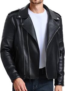 Veste bomber vintage à col montant et à capuche en cuir de poisson véritable, longueur régulière, hiver, épaules tombantes, fermeture éclair pour hommes - Product Image 4